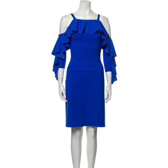 Chiara Boni La Petite Robe Marcellina Cold-Shoulder Ruffle Dress New with Tags - Picture 4 of 6